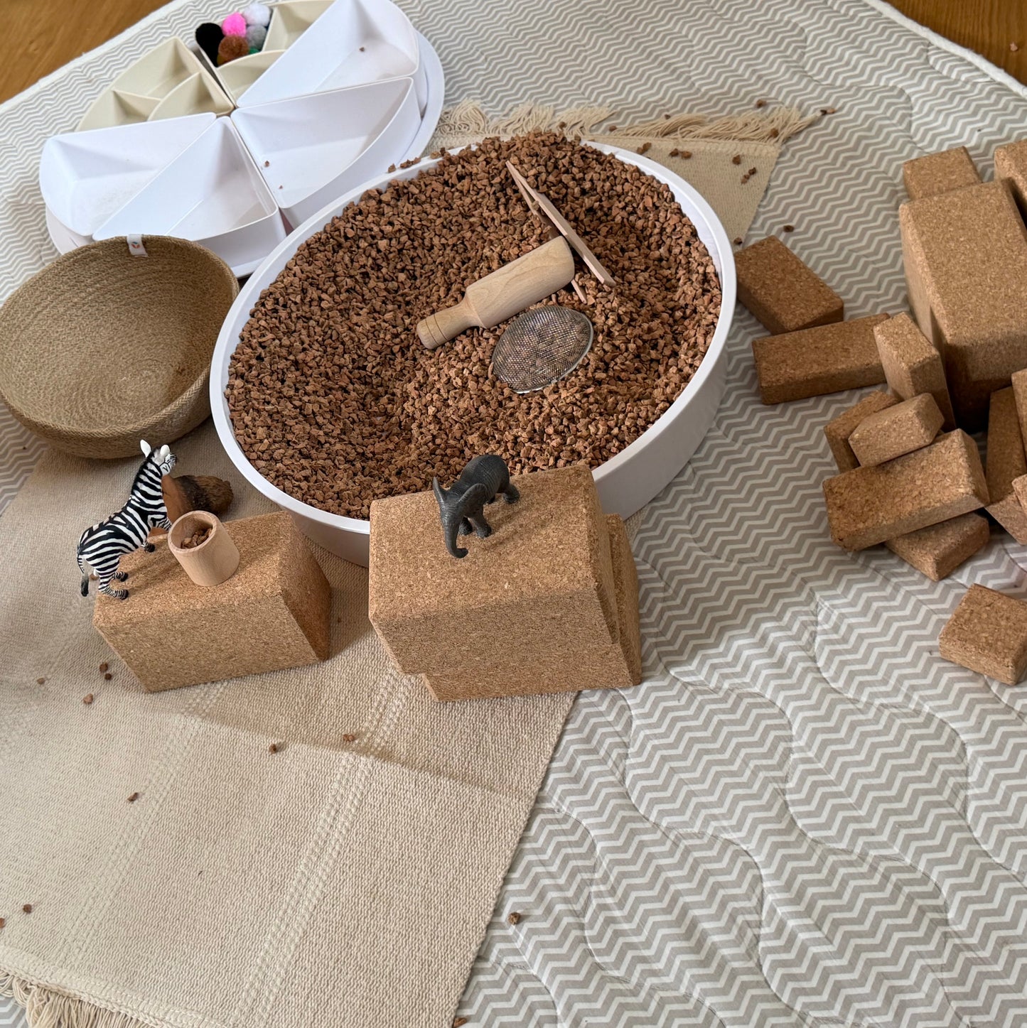 Kork für sensory play - verschiedene Varianten