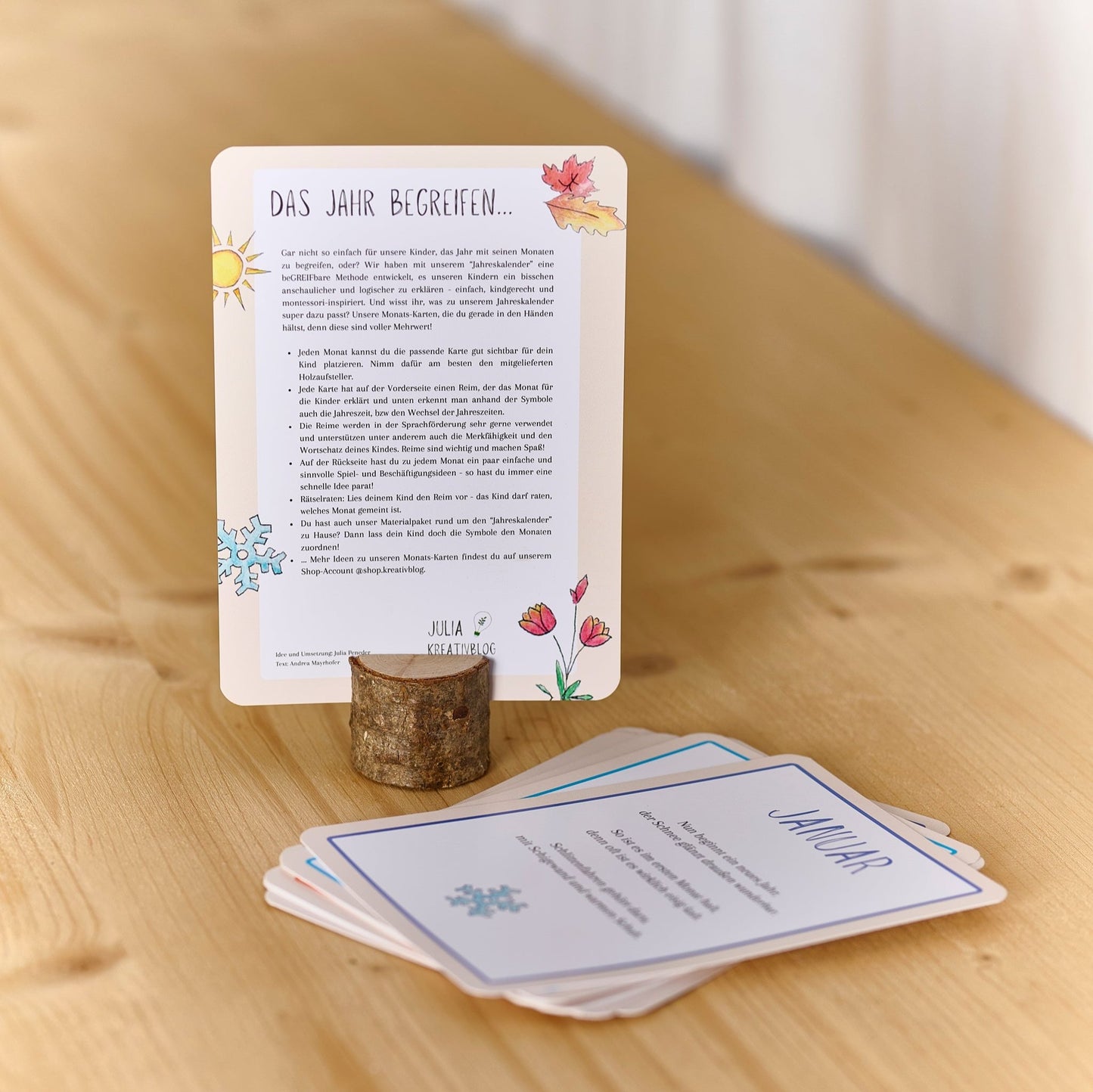 Monatskarten "Das Jahr begreifen", montessori-inspiriert