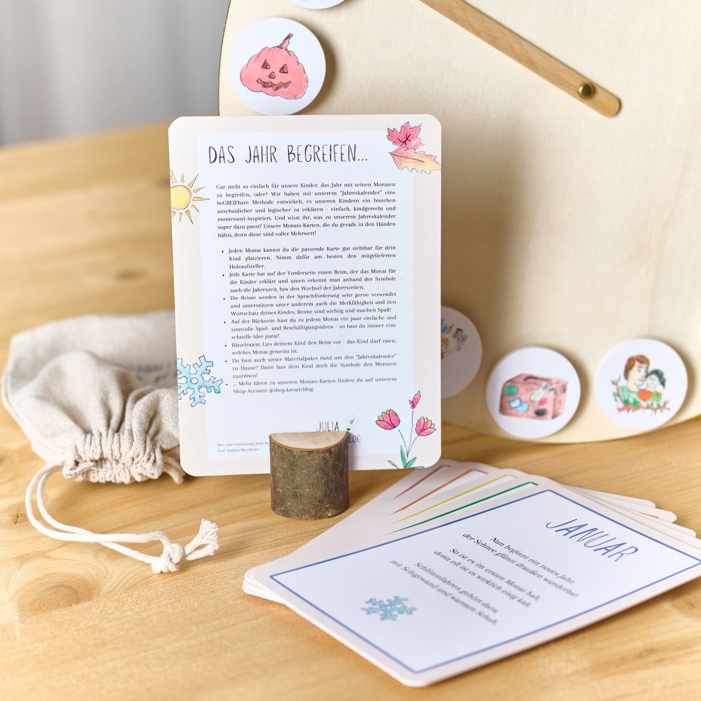 Materialpaket: Jahres-Uhr, montessori-inspiriert