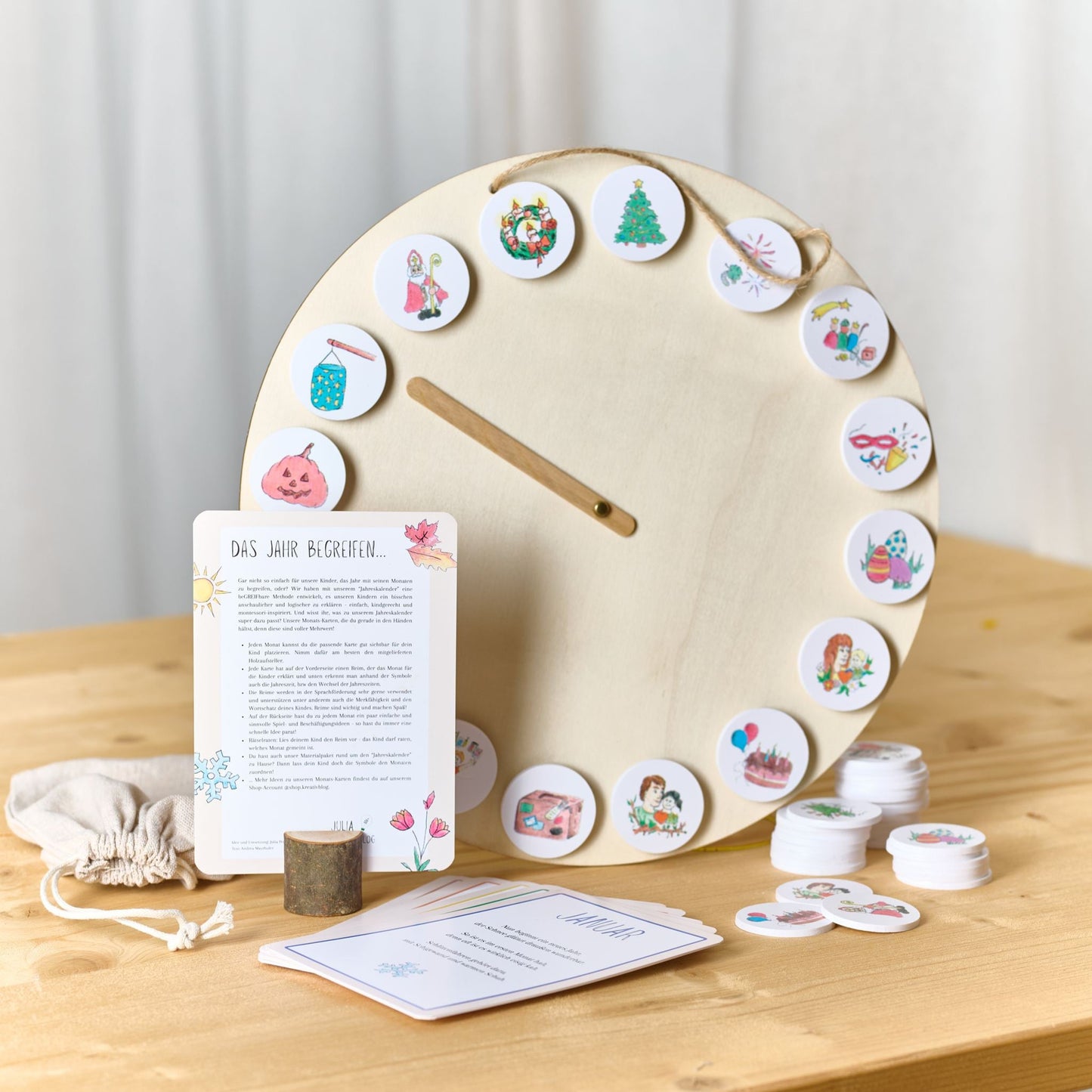 Materialpaket: Jahres-Uhr, montessori-inspiriert