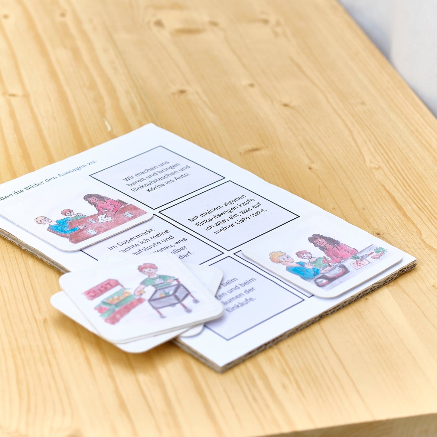 Materialpaket: Familien-Einkaufsliste, montessori-inspiriert