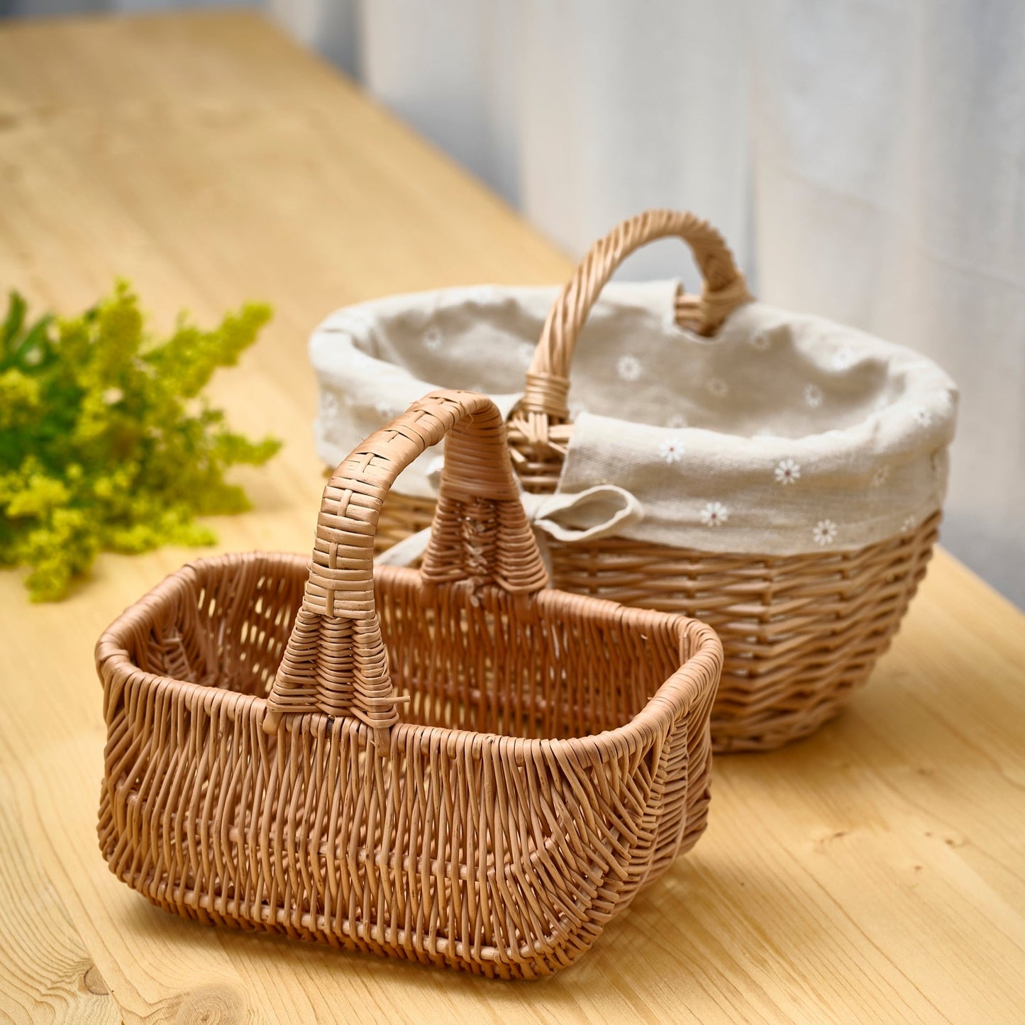 Henkelkörbchen 2 mit Stoff