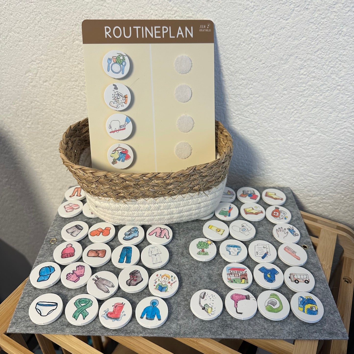 Materialpaket: Routine-Plan, montessori-inspiriert