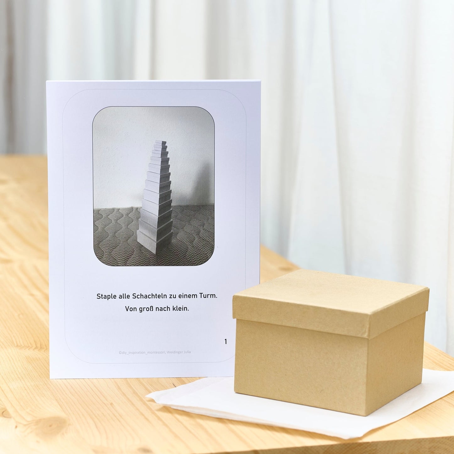Schachtelspiel, montessori-inspiriert