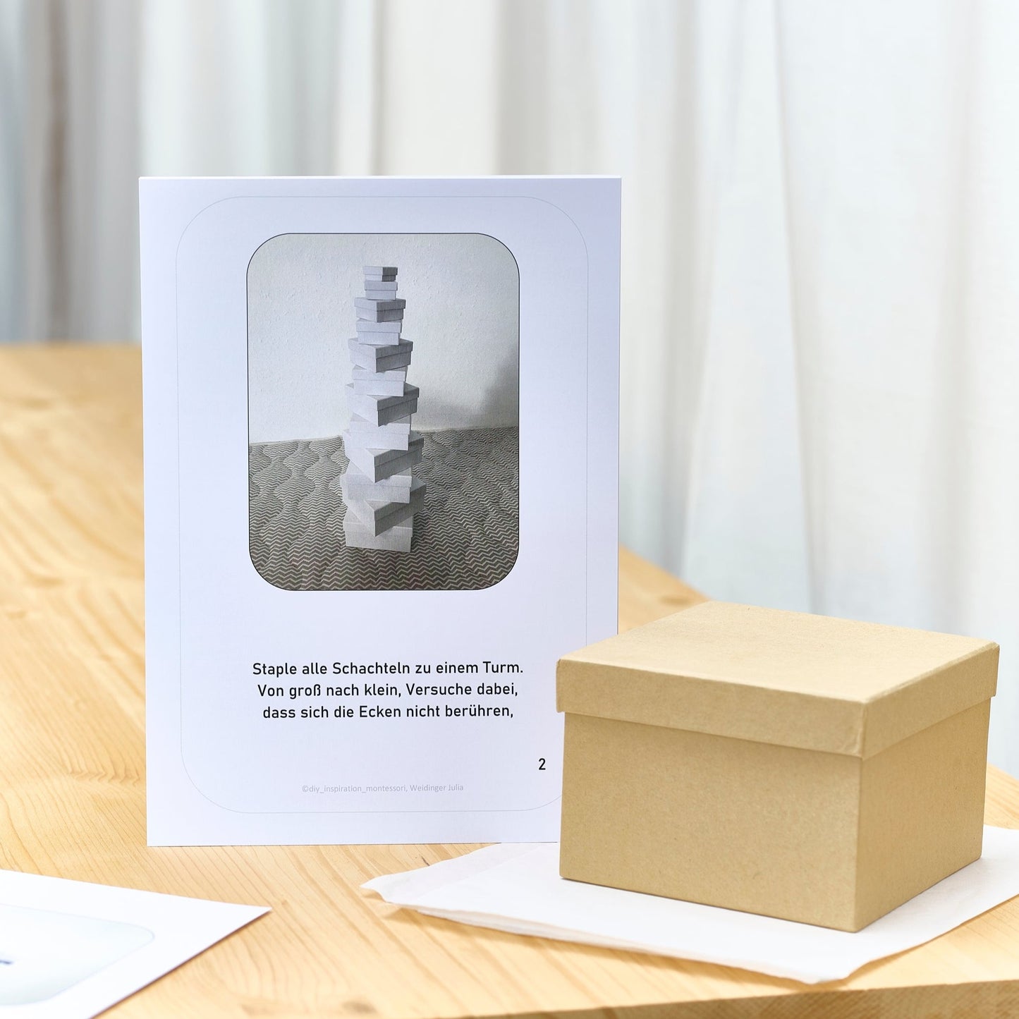 Schachtelspiel, montessori-inspiriert