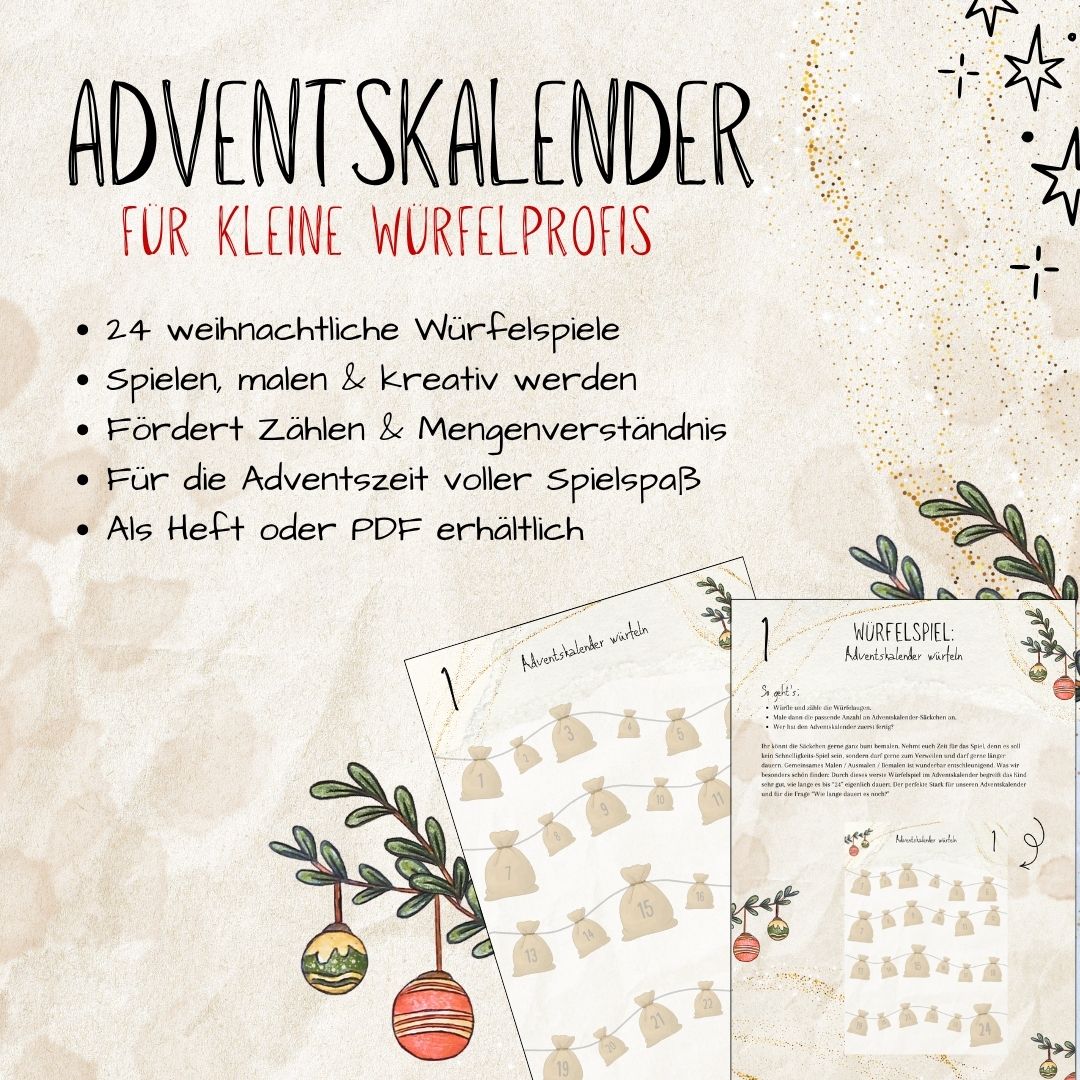 Adventskalender für kleine Würfelprofis
