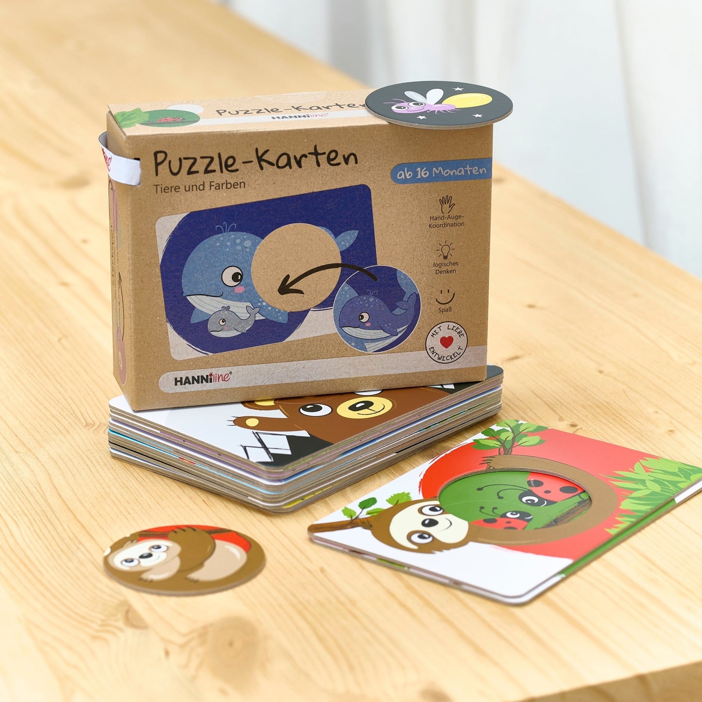 Puzzlekarten, Tiere und Farben