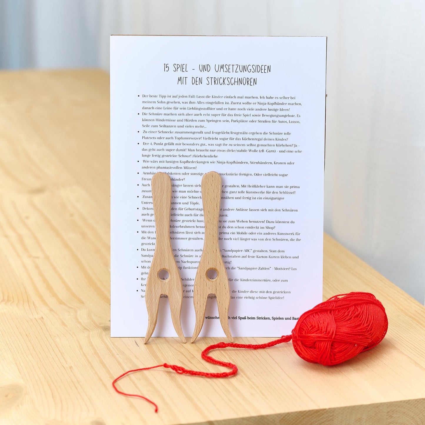 Kinder Strick-Gabel (handgefertigt) mit Anleitung und Umsetzungsideen