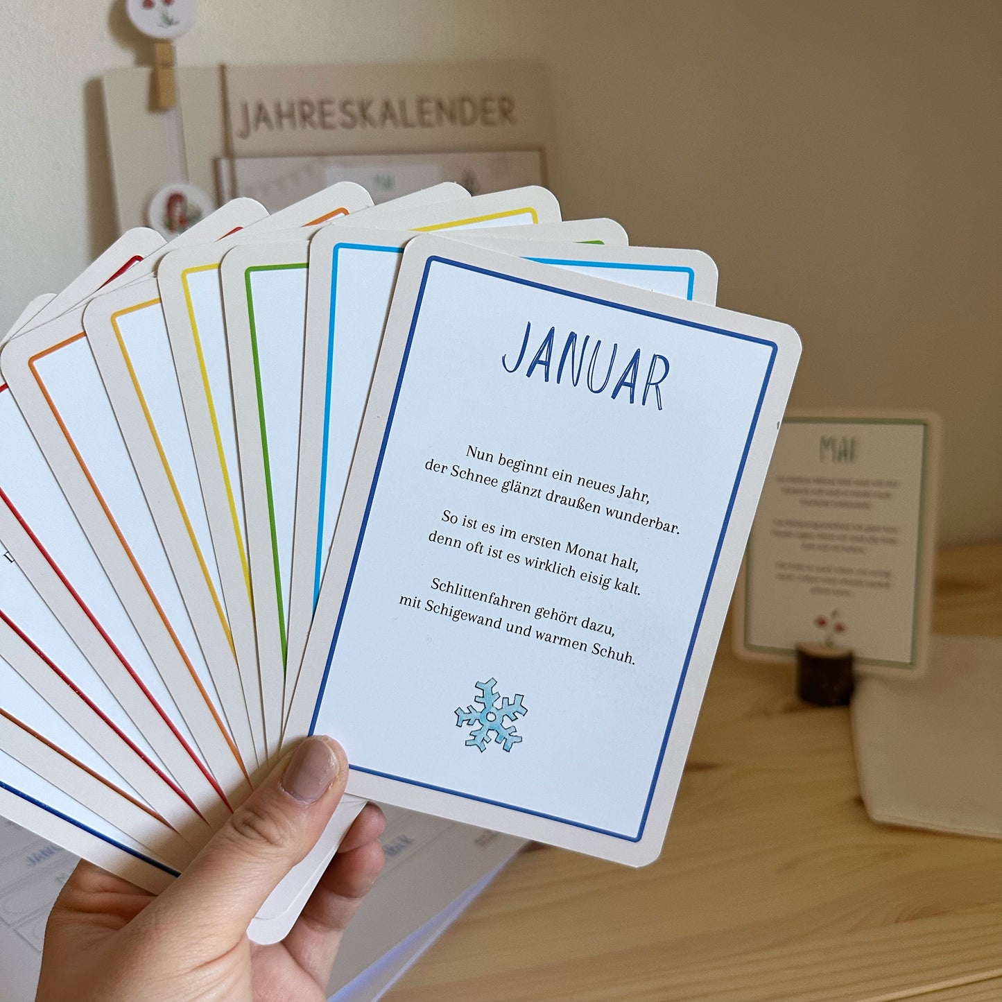 Monatskarten "Das Jahr begreifen", montessori-inspiriert