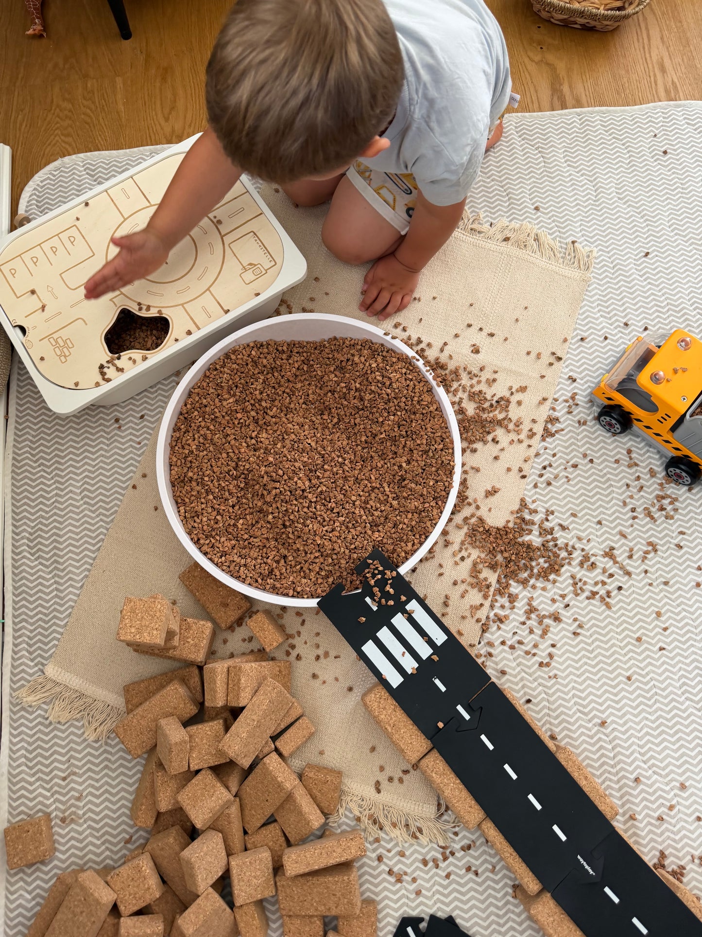 Kork-Bausteine für sensory play - verschiedene Varianten