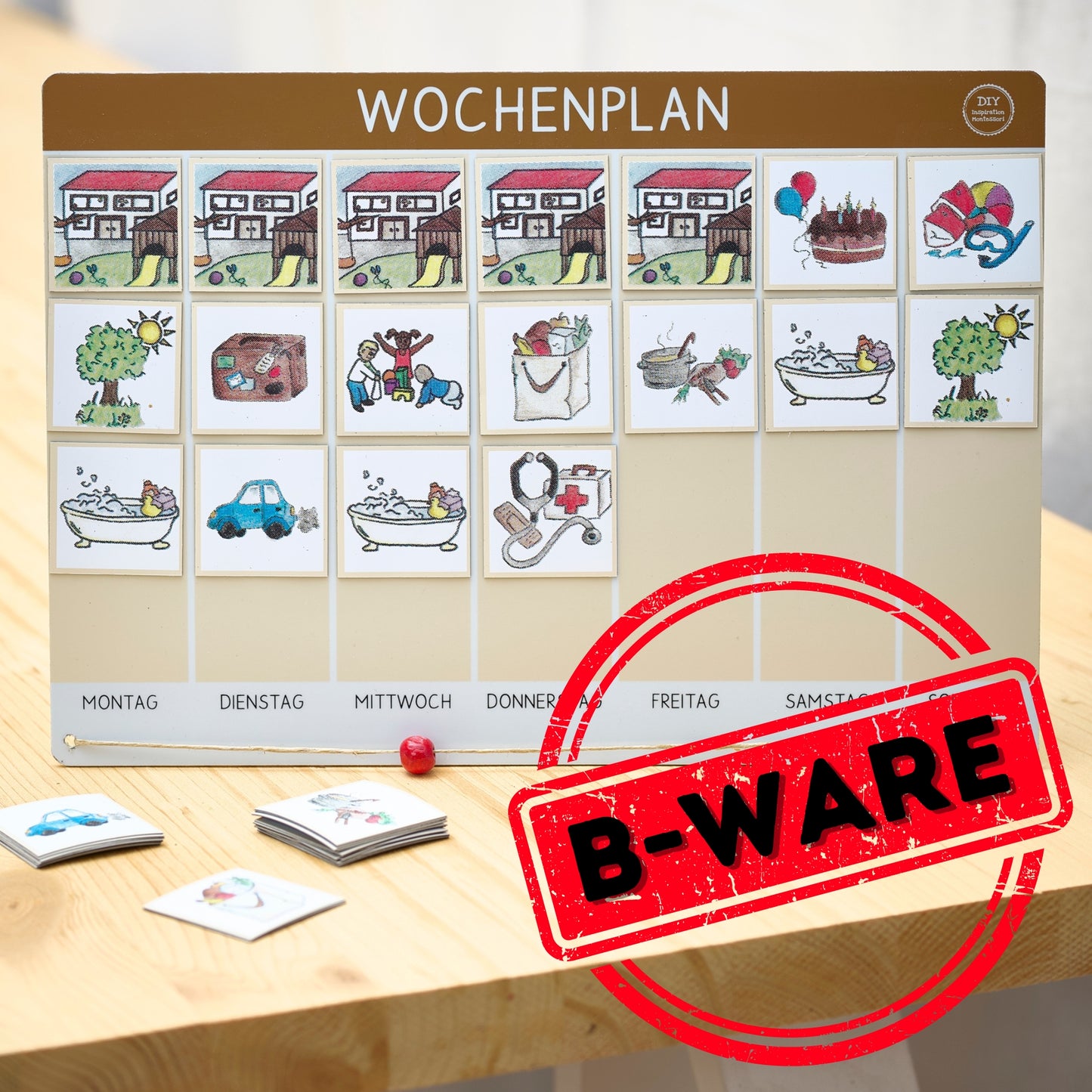 Materialpaket: Wochenplan, B-Ware, montessori-inspiriert