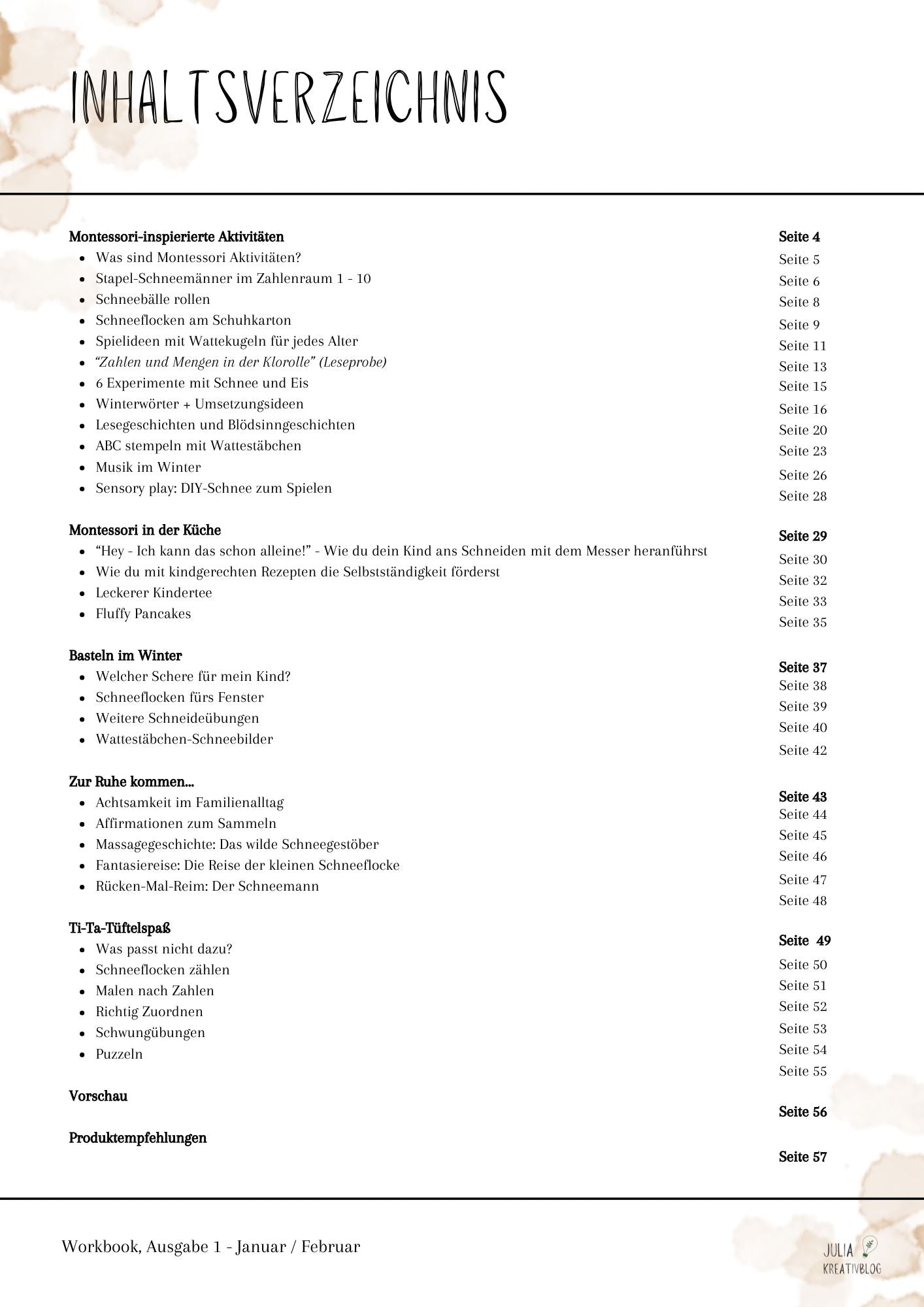 Workbook "Schnee, Eis und Kälte" - Ausgabe 1 (2025) - verschiedene Varianten