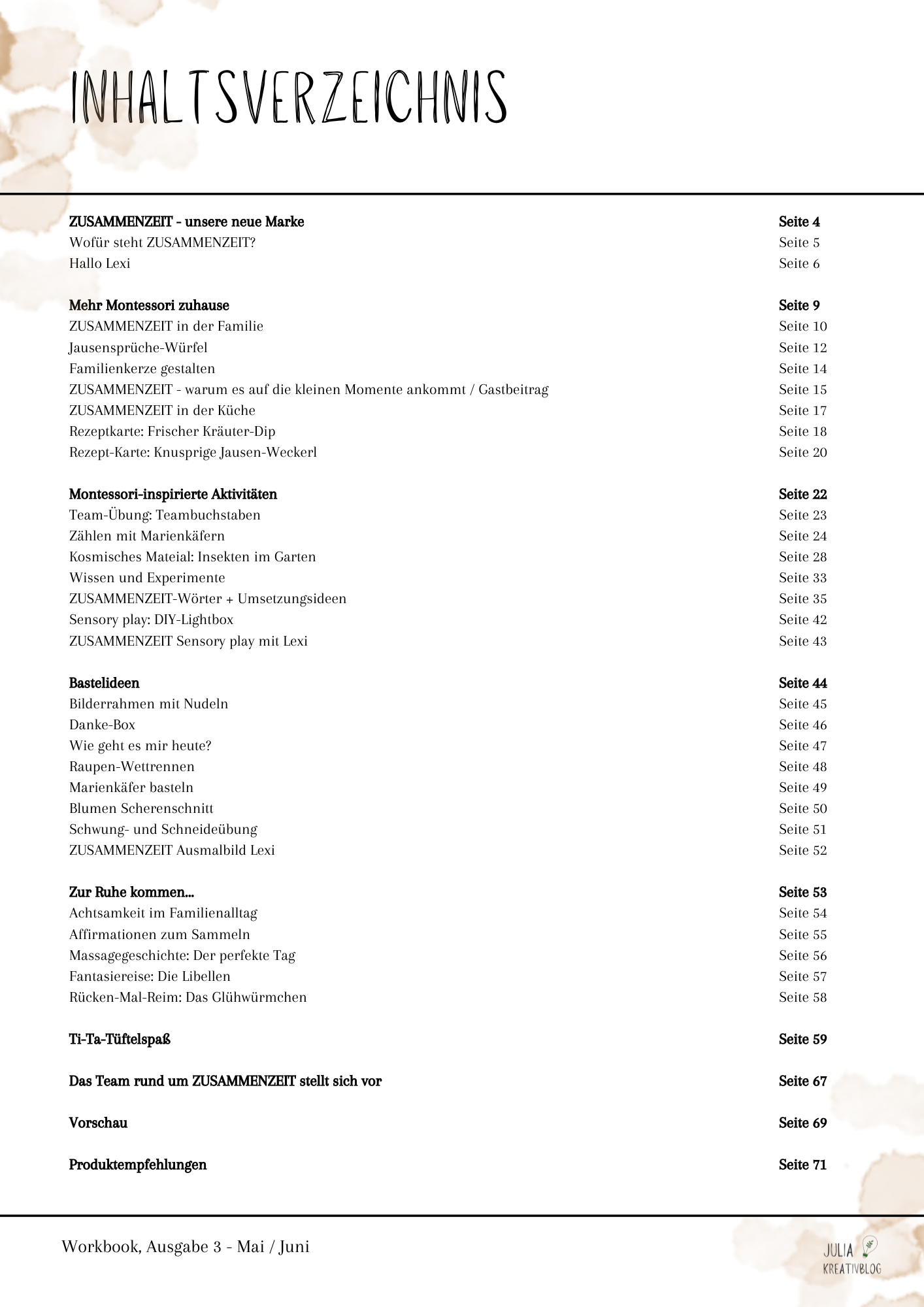 Workbook - Ausgabe 3 - Mai/Juni 2025 - verschiedene Varianten