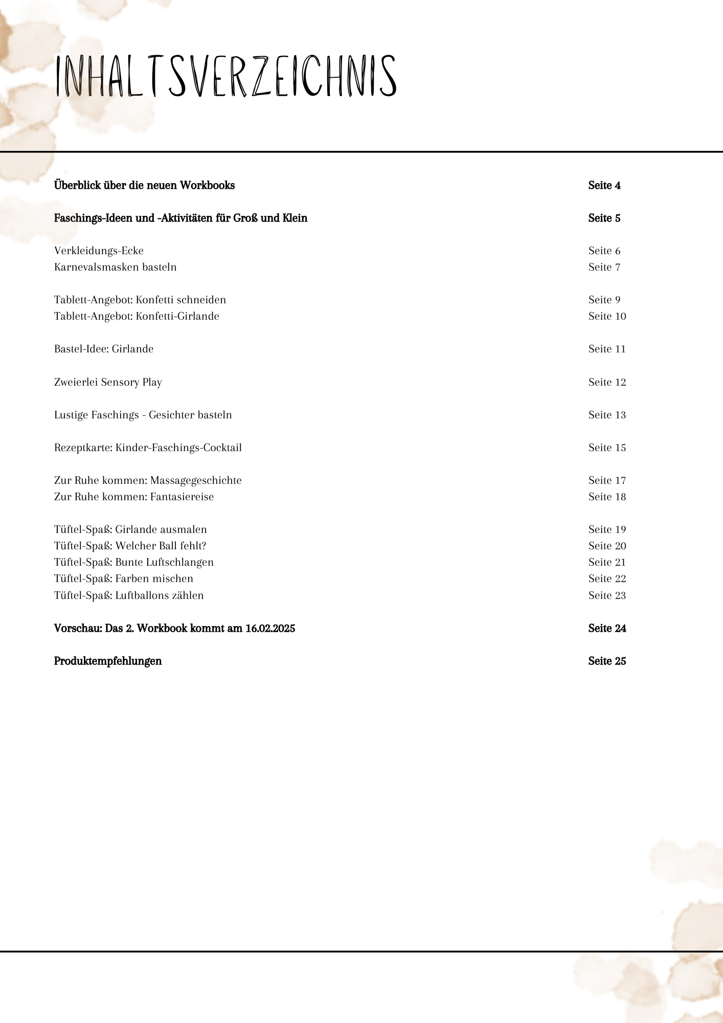 Workbook Special Edition (PDF-Download) - "Fasching, Karneval und Trallala"