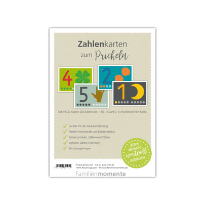 Prickelkartenset - Zahlen solo