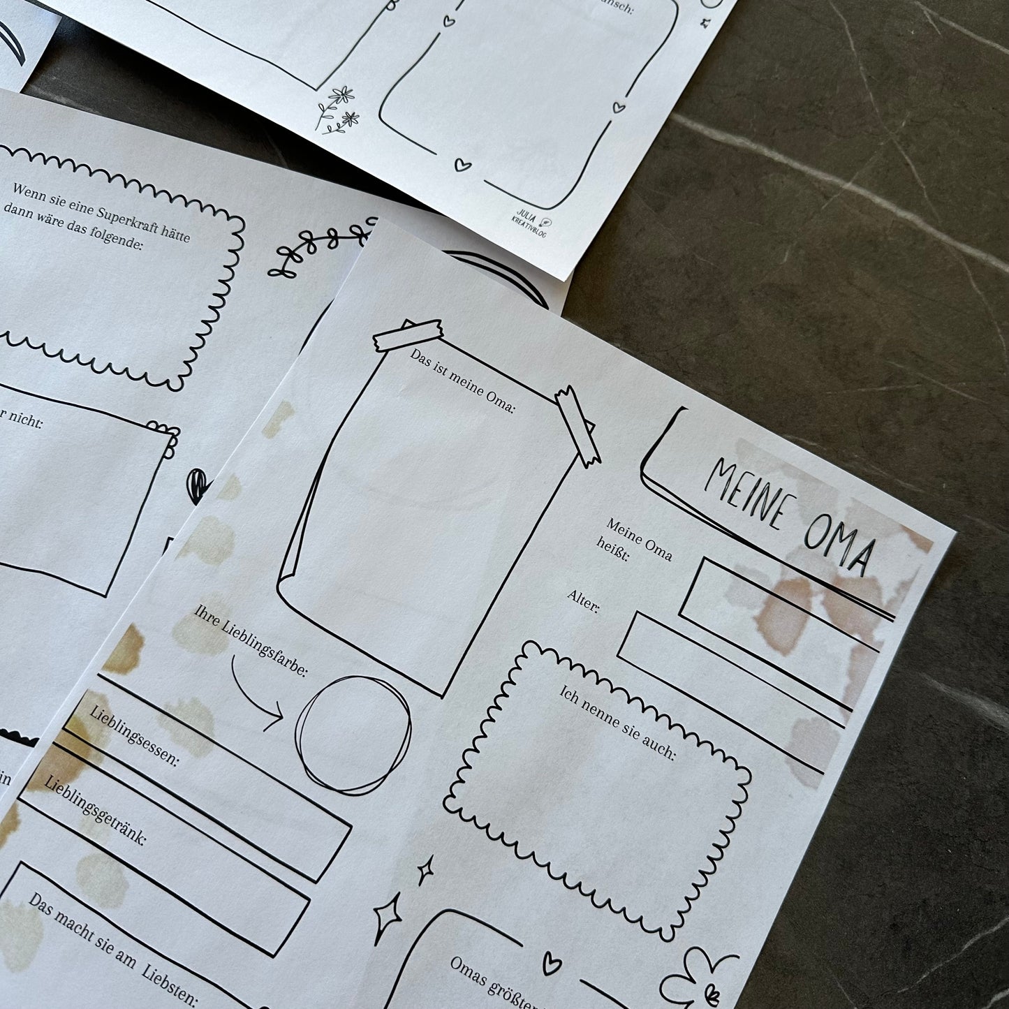 Gratis Download: Steckbrief Mama, Papa, Opa und Oma