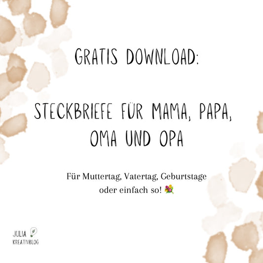 Gratis Download: Steckbrief Mama, Papa, Opa und Oma