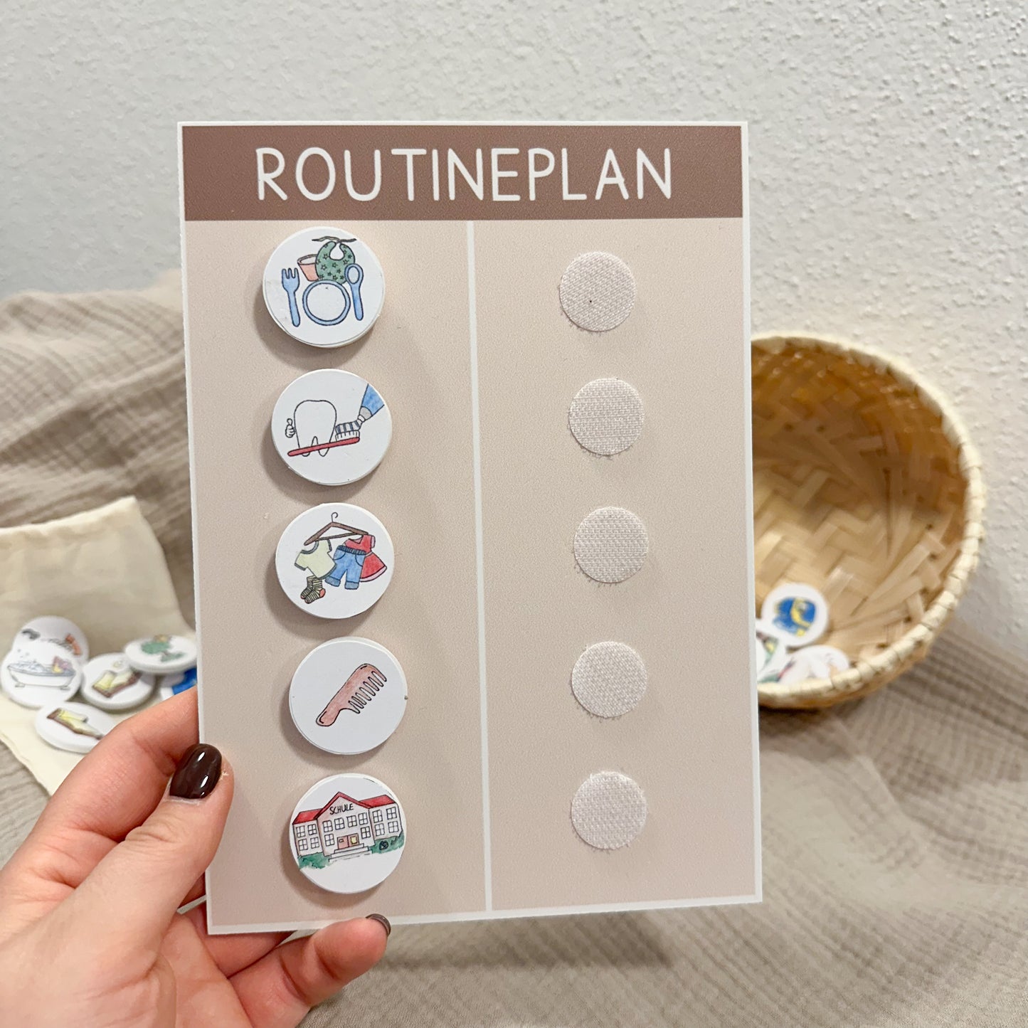 Materialpaket: Routine-Plan, montessori-inspiriert