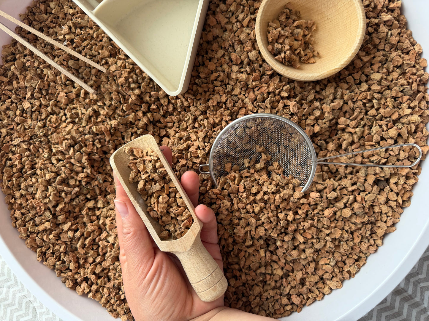 Kork für sensory play - verschiedene Varianten