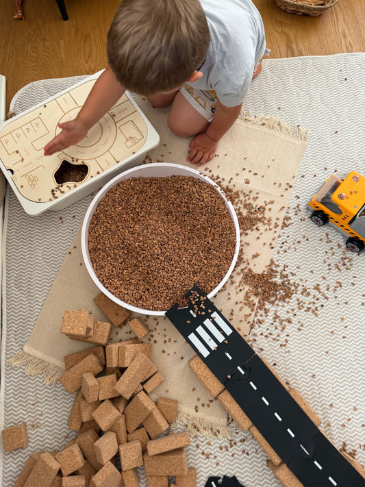 Kork-Bausteine für sensory play - verschiedene Varianten