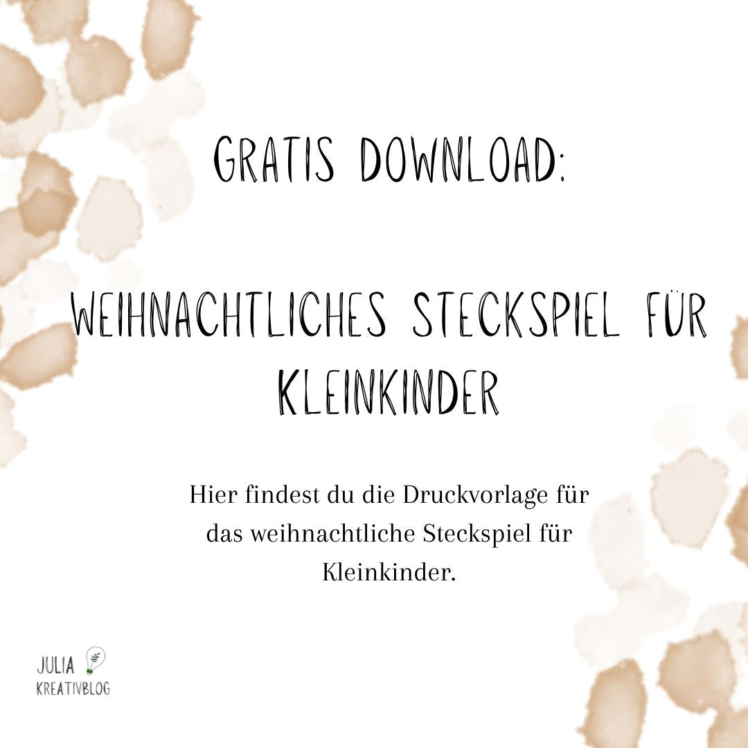 PDF: Gratis Download "Weihnachtliches Steckspiel für Kleinkinder"
