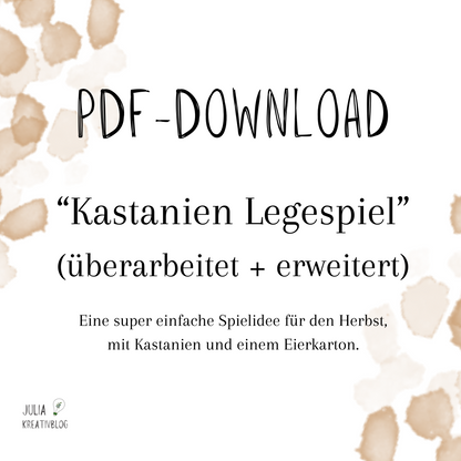 PDF: Kastanien Legespiel im Eierkarton für den Herbst (überarbeitet + erweitert)