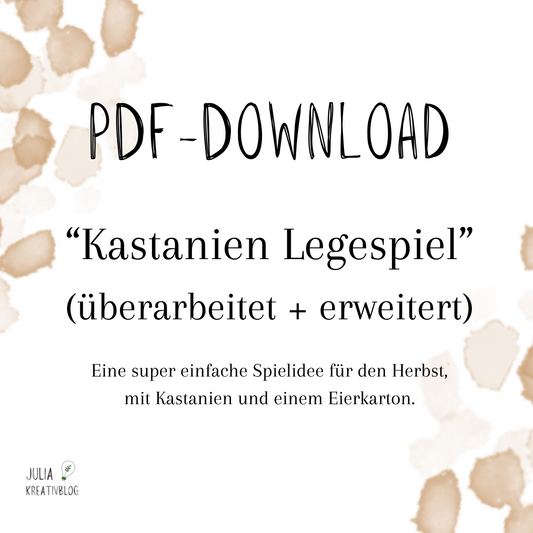 PDF: Kastanien Legespiel im Eierkarton für den Herbst (überarbeitet + erweitert)