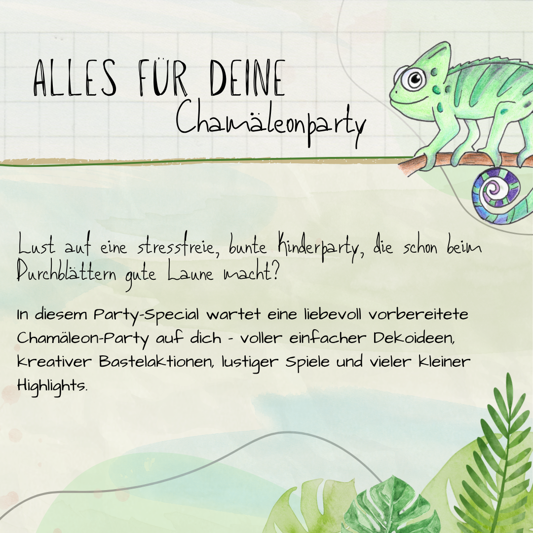 PDF: Alles für eine kunterbunte Chamäleon-Party