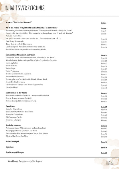 Workbook "Sommer, Sonne, Ferienspaß" - Ausgabe 4 (2025) - verschiedene Varianten