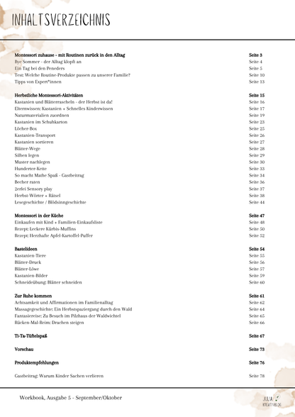 Workbook - Ausgabe 5 - September/Oktober 2025 - verschiedene Varianten