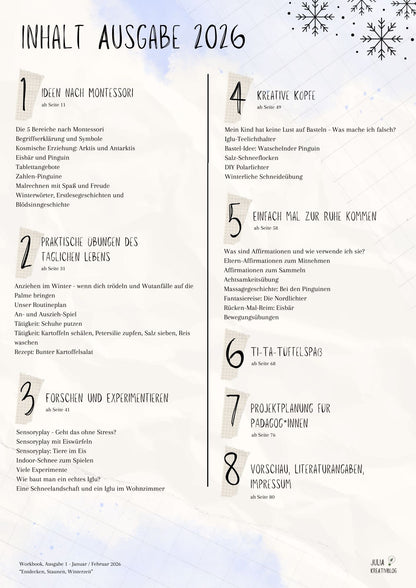 Workbooks Jänner/Februar - verschiedene Varianten