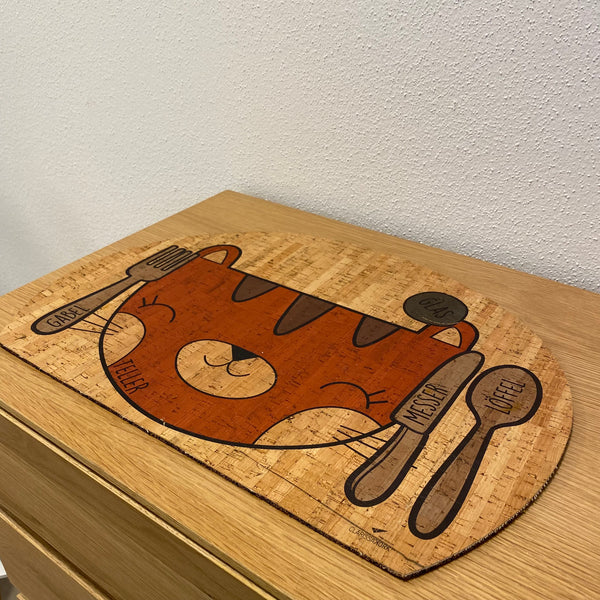 Kinder Tischset montessori inspiriert aus Kork - KATZE